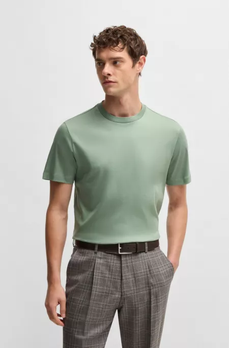 Regular-fit T-shirt in mercerized cotton