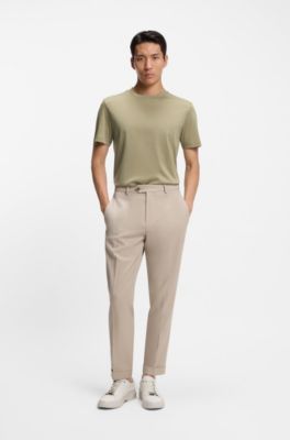 Regular-fit T-shirt in mercerized cotton, Light Green