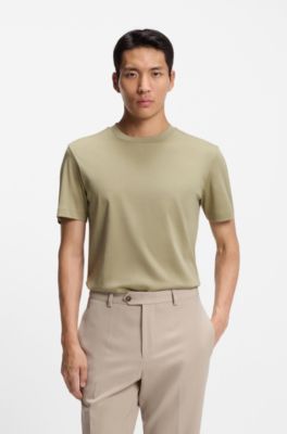 Regular-fit T-shirt in mercerized cotton, Light Green