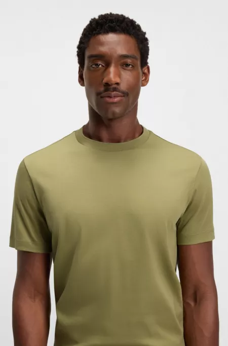 Regular-fit T-shirt in mercerized cotton