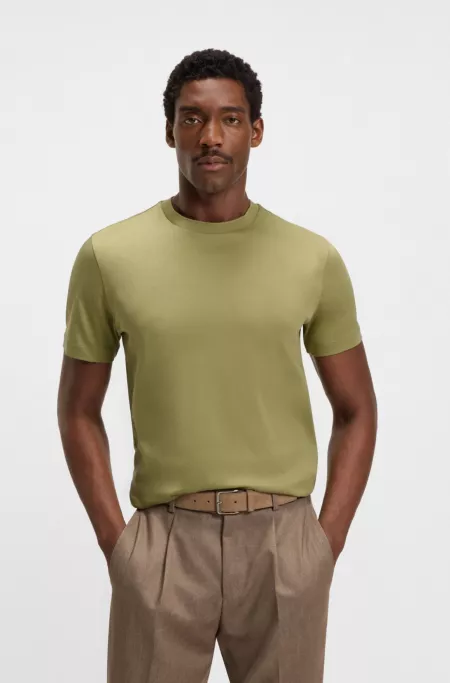 Regular-fit T-shirt in mercerized cotton