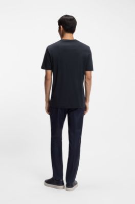 Crewneck T-shirt in mercerized Supima cotton, Dark Blue