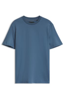 Crewneck T-shirt in mercerized Supima cotton, Blue