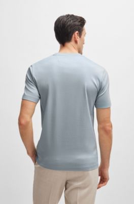 Regular-fit T-shirt in mercerized cotton, Light Blue