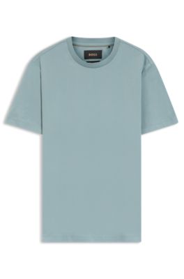 Crewneck T-shirt in mercerized Supima cotton, Light Blue