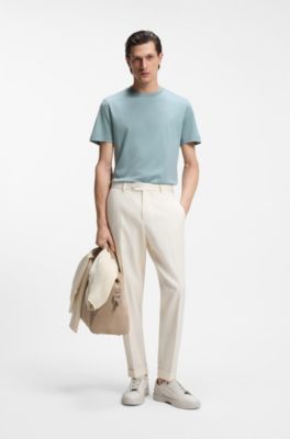 Regular-fit T-shirt in mercerized cotton, Light Blue