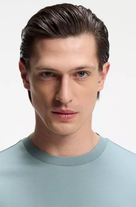 Regular-fit T-shirt in mercerized cotton