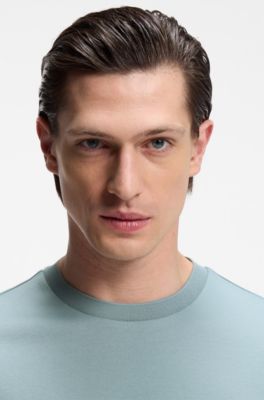 Regular-fit T-shirt in mercerized cotton, Light Blue