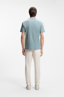 Regular-fit T-shirt in mercerized cotton, Light Blue