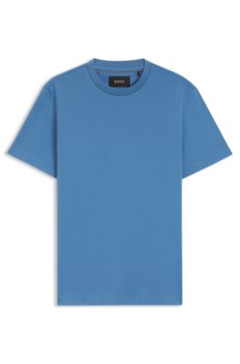 T-shirt Regular en coton merceris&eacute;, bleu clair