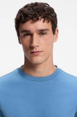 T-shirt Regular en coton merceris&eacute;, bleu clair