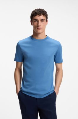 Crewneck T-shirt in mercerized Supima cotton, Light Blue