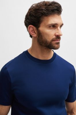 Regular-fit T-shirt in mercerized cotton, Light Blue