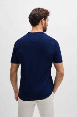 Regular-fit T-shirt in mercerized cotton, Light Blue