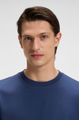 T-shirt Regular en coton merceris&eacute;, bleu clair