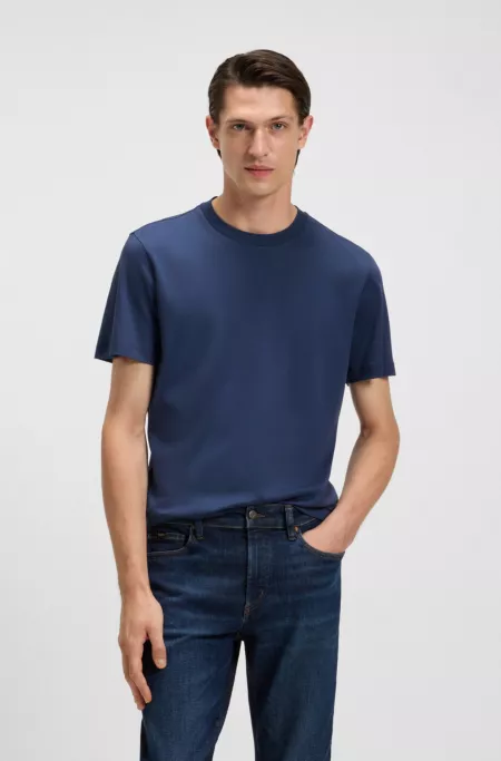Regular-fit T-shirt in mercerized cotton