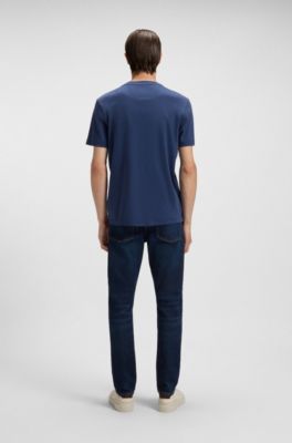 T-shirt Regular en coton merceris&eacute;, bleu clair
