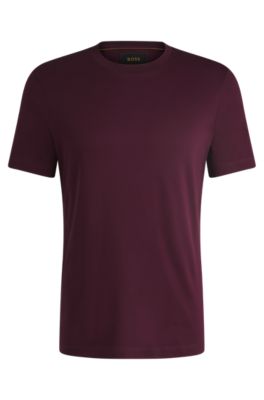 Hugo Boss Mercerised-cotton T-shirt In A Regular Fit In Dark Purple