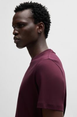 Regular-fit T-shirt in mercerized cotton, Dark Purple