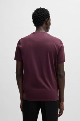 Regular-fit T-shirt in mercerized cotton, Dark Purple