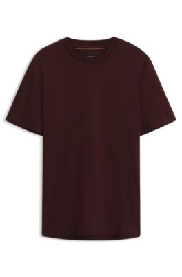 Crewneck T-shirt in mercerized Supima cotton, Dark Red