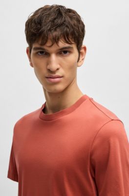 Regular-fit T-shirt in mercerized cotton, Orange