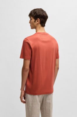 Regular-fit T-shirt in mercerized cotton, Orange