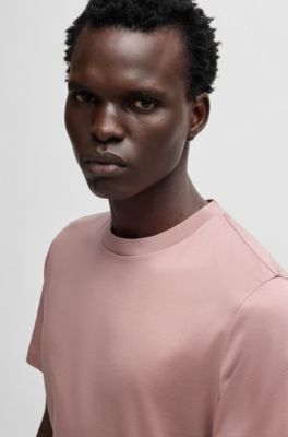 Regular-fit T-shirt in mercerized cotton, light pink