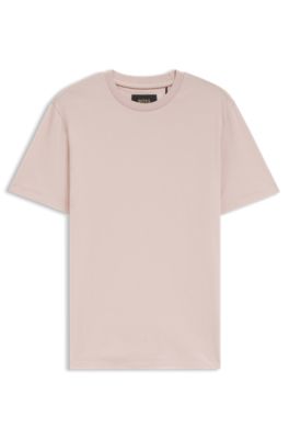 Crewneck T-shirt in mercerized Supima cotton, light pink