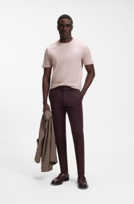 Crewneck T-shirt in mercerized Supima cotton, light pink