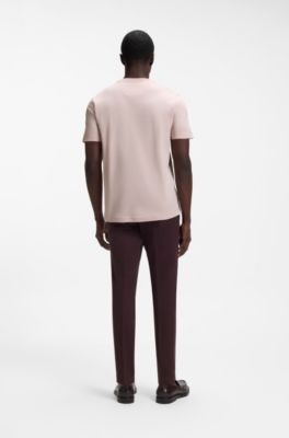 Camiseta de algod&oacute;n Supima mercerizado con cuello redondo, Rosa claro