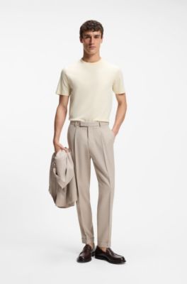 Regular-fit T-shirt in mercerized cotton, Light Yellow