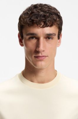 Regular-fit T-shirt in mercerized cotton, Light Yellow
