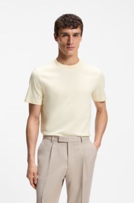 Crewneck T-shirt in mercerized Supima cotton, Light Yellow