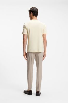 Regular-fit T-shirt in mercerized cotton, Light Yellow