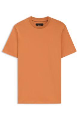 Camiseta regular fit de algod&oacute;n mercerizado, Naranja