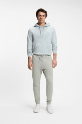 Pantalones de ch&aacute;ndal en felpa de algod&oacute;n con parche de logo, Plata