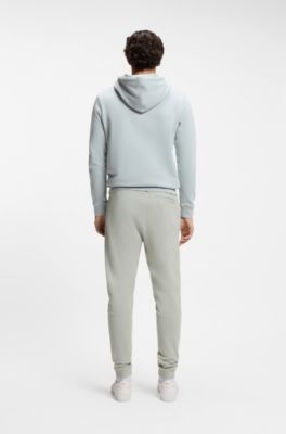 Pantalones de ch&aacute;ndal en felpa de algod&oacute;n con parche de logo, Plata