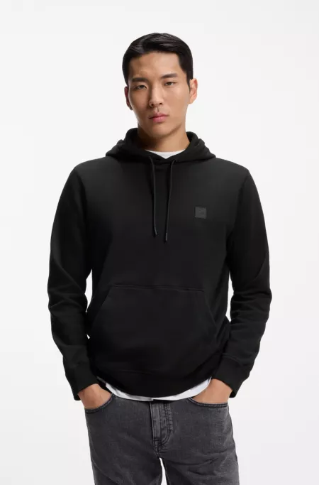 Logo-patch hoodie in cotton terry