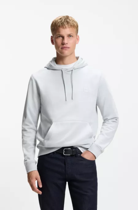 Logo-patch hoodie in cotton terry