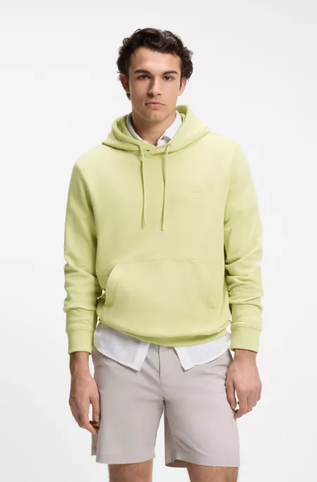 Logo-patch hoodie in cotton terry