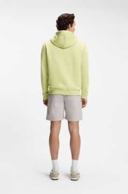 Logo-patch hoodie in cotton terry, Beige