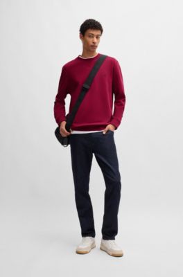 Sudadera en felpa de algod&oacute;n con parche de logo, Rojo claro