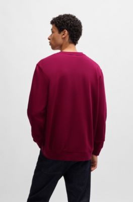 Sudadera en felpa de algod&oacute;n con parche de logo, Rojo claro