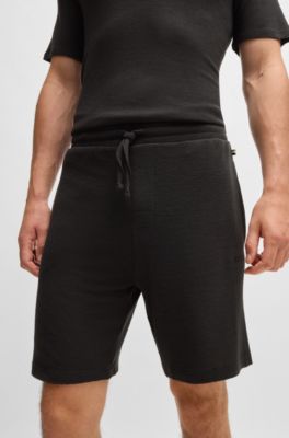 Embroidered-logo pyjama shorts stretch jersey