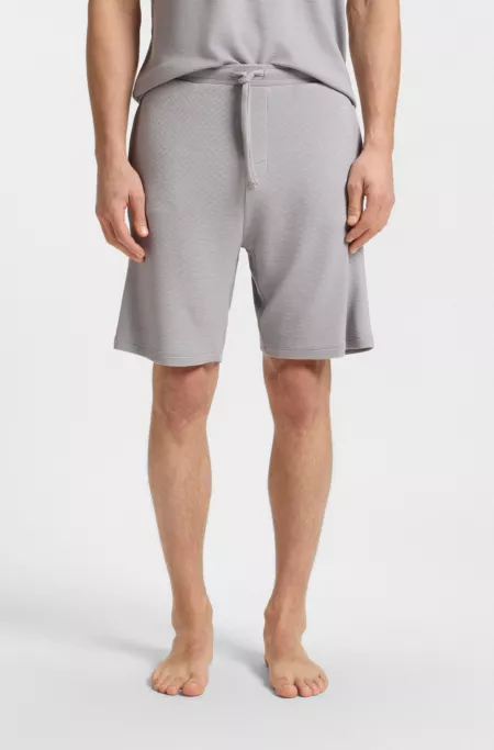 Embroidered-logo pyjama shorts in stretch jersey