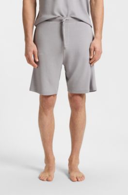 Shorts de pijama en punto el&aacute;stico con logo bordado, Gris claro