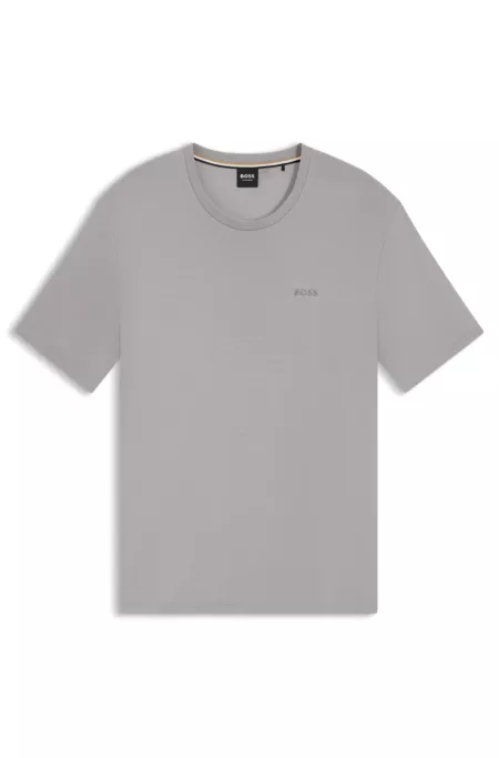 Embroidered-logo pyjama T-shirt in stretch jersey