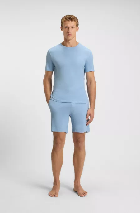 Embroidered-logo pyjama T-shirt in stretch jersey