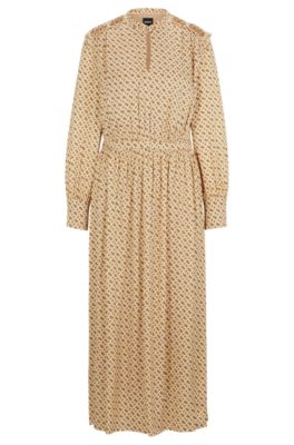 Vestido de mezcla de seda con estampado de monogramas, Fantas&iacute;a